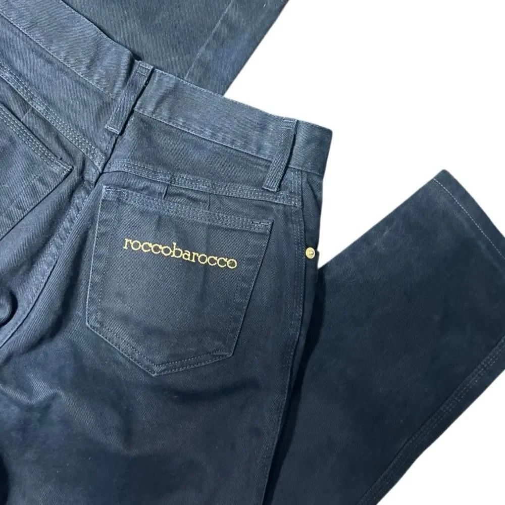 Roccobarocco Vintage high rise mom Jeans tapered leg Blue Size 29 Made in Italy